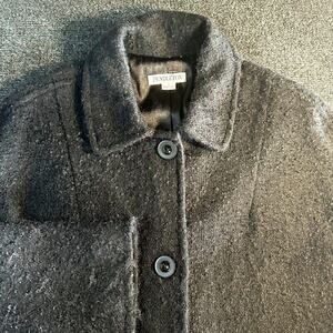Vintage Pendleton Coat Womens L Mohair Virgin Wool Black Jacket Flare Sleeve USA